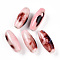 Handmade Porcelain Beads, Fancy Antique Glazed Porcelain, Oval, Pink, 30~32x12~13.5mm, Hole: 2~3.5mm