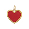 304 Stainless Steel Enamel Pendants, Heart, Ion Plating(IP), Red, Real 14K Gold Plated, 14x15mm