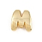 Brass Beads, Long-Lasting Plated, Rack Plating, Lead Free & Cadmium Free, Real 18K Gold Plated, Letter M, 14x13x5mm, Hole: 11x3mm