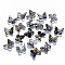 Transparent Spray Painted Glass Charms, with Glitter Powder, Butterfly, Black, 9.5x11x3mm, Hole: 0.8mm