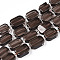 Natural Ice Obsidian Beads Strands, with Seed Beads, Rectangle, 11~13x8~9x4~5.5mm, Hole: 0.8mm, seed beads: 3x3x2, hole: 0.8mm, about 14pcs/strand, 7.80''(19.8cm)