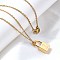 304 Stainless Steel Rolo Chain Pendant Necklaces, Padlock Necklaces for Women Men, Locks with Letter, Letter Z, 17.64 inch(44.8cm)