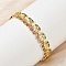 Brass Micro Pave Cubic Zirconia Link Bracelets for Women, Lead Free & Cadmium Free, Rack Plating, Real 18K Gold Plated, Cherry, 7-1/4 inch(18.3cm)