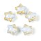 Transparent Resin Enamel Beads, Hand Drawn Beads, Star, with Gold Foil, Light Cyan, 18.5x20.5x14.5mm, Hole: 2.2mm