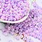 Glass Seed Beads, Opaque Colours Luster, Round, Violet, 5~5.5x3~3.5mm, Hole: 1.5~1.6mm, about 77pcs/10g