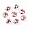Pointed Back & Back Plated Glass Rhinestone Cabochons, Grade A, Faceted, Flat Round, Light Padparadscha, 10x5mm
