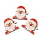 Single Face Printed Wood Pendants, Christmas Charms, Santa Claus, 46x49x2.6mm, Hole: 2mm