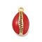 Rack Plating Brass Enamel Pendants, Long-Lasting Plated, Lead Free & Cadmium Free, Real 18K Gold Plated, Shell Shape, FireBrick, 15.5x9x4.5mm, Hole: 1.2mm