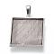 Tibetan Style Alloy Pendant Cabochon Settings, Plain Edge Bezel Cups, Square, Cadmium Free & Lead Free, Antique Silver, Tray: 25x25mm, 38.5x27x7.5mm, Hole: 9x6mm, about 140pcs/1000g