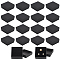Square Kraft Paper Necklace Earring Storage Gift Boxes, Gift Packaging Case with Velvet Inside, Black, 7x7x3cm