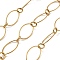 304 Stainless Steel Oval Link Chains, Soldered, with Spool, Ion Plating(IP), Real 18K Gold Plated, 25.5x15x1mm, 10m/roll
