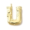 Rack Plating Brass Pendants, Long-Lasting Plated, Cadmium Free & Lead Free, Real 18K Gold Plated, Letter U, 26x18.5x4.8mm, Hole: 2.5x2.8mm