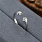 Fashionable 201 Stainless Steel Cuff Rings, Open Rings for Women, Cat Paw Print, Stainless Steel Color, Inner Diameter: 16~19mm