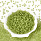Transparent Frosted Colours Glass Seed Beads, Donut, Yellow Green, 4.1x2.2~2.8mm, Hole: 1~1.2mm, about 9000pcs/pound