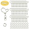 Alloy Heart Lobster Clasps, Keychain Clasp Findings, with Double Ended Swivel Eye Hook and Iron Jump Rings, Platinum, 40x24x8.5mm, Jump Ring: 8x1.2mm
