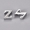 Alloy Slide Charms, with Crystal Rhinestone, Letter, Platinum, Letter.Z, Z: 11.5x9.5x4.5mm, Hole: 2x8mm