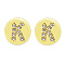 Brass Micro Pave Clear Cubic Zirconia Beads, Flat Round with Letter, Letter.K, 7.5x6.5mm, Hole: 3.5mm, 3pcs/bag
