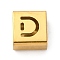 Ion Plating(IP) 304 Stainless Steel Square Slide Charms, Golden, Letter D, 9x8x4mm, Hole: 3.5x8.5mm
