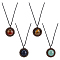 4Pcs 4 Styles Natural & Synthetic Mixed Stone & Wood Flower Pendant Necklaces Set with Adjustable Nylon Cords, 25.20~25.98 inch(64~66cm), 1Pc/style