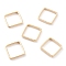 Brass Linking Rings, Long-Lasting Plated, Square, Real 24K Gold Plated, 8x8x1mm, Inner Diameter: 7x7mm