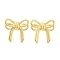 Ion Plating(IP) 304 Stainless Steel Stud Earrings for Women, Bowknot, Real 14K Gold Plated, 21x21.5mm