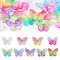 18Pcs 9 Colors Transparent Resin Pendants, Butterfly Charms, Mixed Color, 24.5x32x4.5mm, Hole: 2x2mm, 2pcs/color