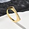 Brass Micro Pave Cubic Zirconia Finger Rings, Long-Lasting Plated, Rack Plating, Lead Free & Cadmium Free, Real 18K Gold Plated, 2mm, Inner Diameter: 17mm