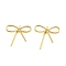 304 Stainless Steel Pendants, Ion Plating(IP), Bowknot Charm, Real 18K Gold Plated, 28.5x30.5x6.5mm, Hole: 1.8mm