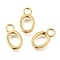Brass Pendants, Oval Charms, Rack Plating, Lasting Plated, Cadmium Free & Lead Free, Real 18K Gold Plated, 14x8x2mm, Hole: 2.5mm
