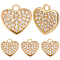 8Pcs Brass Micro Pave Cubic Zirconia Charms, Heart, Cadmium Free & Lead Free, Long-Lasting Plated, Rack Plating, Real 18K Gold Plated, 13x13x1.5mm, Hole: 1.8mm