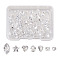 7 Style Cubic Zirconia Cabochons, Faceted, Diamond & Square & Heart & Oval, Clear, 2~10x2~5x1~6mm, 130pcs/box