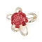 Flower Enamel Pins, Floral Zinc Alloy Crystal Rhinestone Brooches for Women, Golden, Dark Red, 37.5x37.5mm