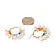 Orecchini a cerchio con perline di vetro e perle naturali EJEW-JE05234-3