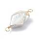 Ciondoli per connettori avvolti in filo di rame perlato keshi perla barocca naturale PALLOY-JF02085-01-3