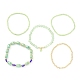 5 set di braccialetti elastici per occhi diabolici in vetro e lampwork in 5 stili BJEW-JB09619-04-3