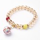 Glass Bead Charm Bracelets BJEW-N0020-01-2