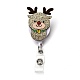 Christmas Reindeer/Stag/Deer Glitter Powder Felt & ABS Plastic Badge Reel AJEW-I053-05-1