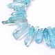 Brins de perles teintées en cristal de quartz craquelé naturel électrolytique G-I345-05D-3