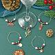 Tema natalizio con perline in plastica e 316 ciondolo per bicchiere di vino in acciaio inossidabile chirurgico AJEW-JO00192-2
