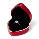 Cajas de anillo de joyería de plástico de corazón OBOX-F005-04D-3