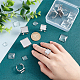 UNICRAFTALE 4 Sizes DIY Square Blank Dome Cuff Ring Making Kit 8pcs Stainless Steel Pad Ring Settings with 12pcs Glass Cabochons Square Clear Glass Cabochons for Ring Making Stainless Steel Color STAS-UN0039-94-2