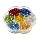 Perles de rocaille rondes en verre 7 couleurs SEED-YW0001-24C-01-3