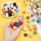 CHGCRAFT 56Pcs 28Colors Mini Crochet Bead Round Wool Crochet Beads for Earring Necklace Bracelet Key Chain Making Crochet Craft Clothing Decoration Diameter 15mm FIND-CA0003-74-3