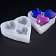 Molde de resina de silicona de corazón olycraft 5pcs DIY-OC0001-21-8