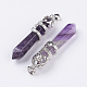 Natural Amethyst Big Pointed Pendants G-G738-A-19-2