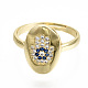 Adjustable Brass Micro Pave Cubic Zirconia Finger Rings RJEW-S045-050G-NR-3