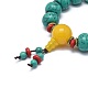 Buddha Meditation Synthetic Turquoise Stretch Bracelets BJEW-K212-G-4