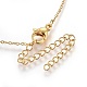304 Stainless Steel Brass Cubic Zirconia Pendant Necklaces NJEW-O108-13G-3