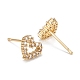Heart Sparkling Cubic Zirconia Stud Earrings for Girl Women EJEW-H126-18G-2