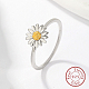 Anello da dito da donna con fiore margherita in argento sterling placcato rodio KN3229-2-1